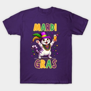 Cats Kitten Kitty Mardi Gras Festival Party Cat Lover T-Shirt